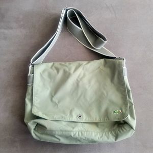 Lacoste Messenger Bag Laptop Bag Mens Satchel Designer Logo Army Green
